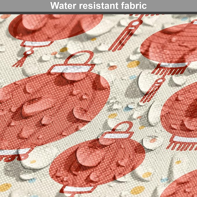 Lunarable Oriental Dog Crate Cover, Folk Lamps Cartoon Style Cheerful Pattern with Chinese Ethnicity, Easy to Use Pet Kennel Cover for Cats & Medium Dogs, 30 Inch, Pale Yellow and Vermilion