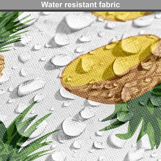 Lunarable Pineapple Dog Crate Cover, Sliced in Half Ananas Exotic Fruit Rhythmic Retro Look Print, Easy to Use Pet Kennel Cover for Small Dogs Puppies Kittens, 18 Inch, Mustard Fern Green