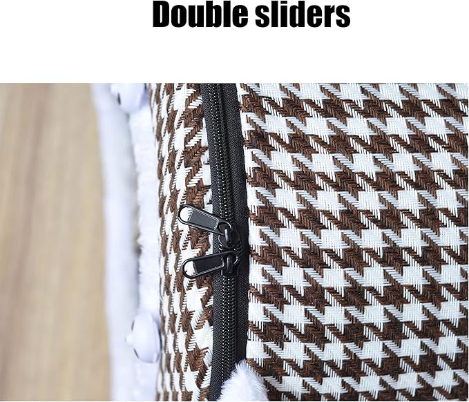 Dog Bed,2 Ways to Use,Indoor Pet House with Fluffy Mat,Removable and Washable Cover,Non-Slip Bottom,for Extra Large Dogs(3XL Brown Cranes)