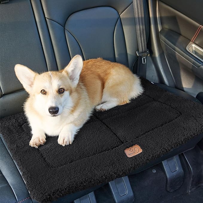 Bedsure Washable Dog Crate Bed for Medium Dogs, Reversible Foam Floor Dog Mat, Lightweight Travel Flat Pet Beds for Indoor & Outdoor Dogs (29" x 21", Black)