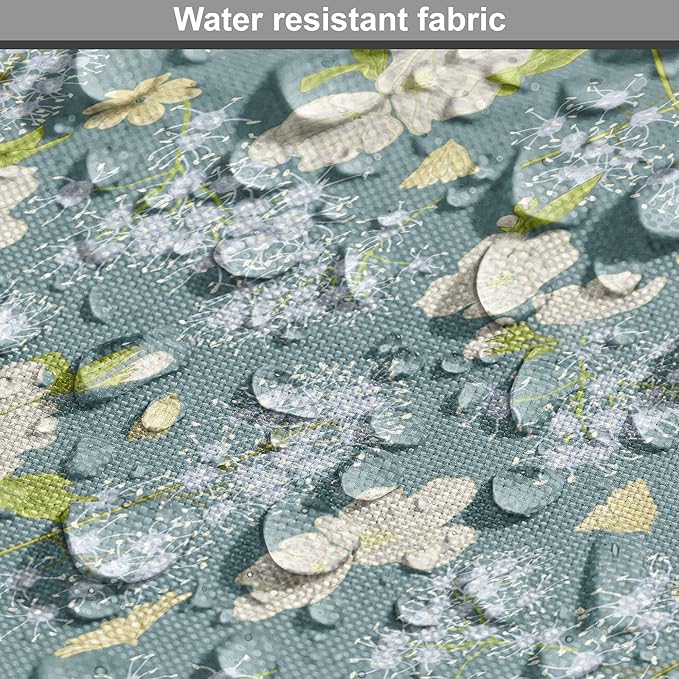 Lunarable Spring Dog Crate Cover, Pastel Tone Romantic Blossoming Flowers Pattern Vintage Garden Art, Easy to Use Pet Kennel Cover for Medium Large Dogs, 42 Inch, Cadet Blue Eggshell