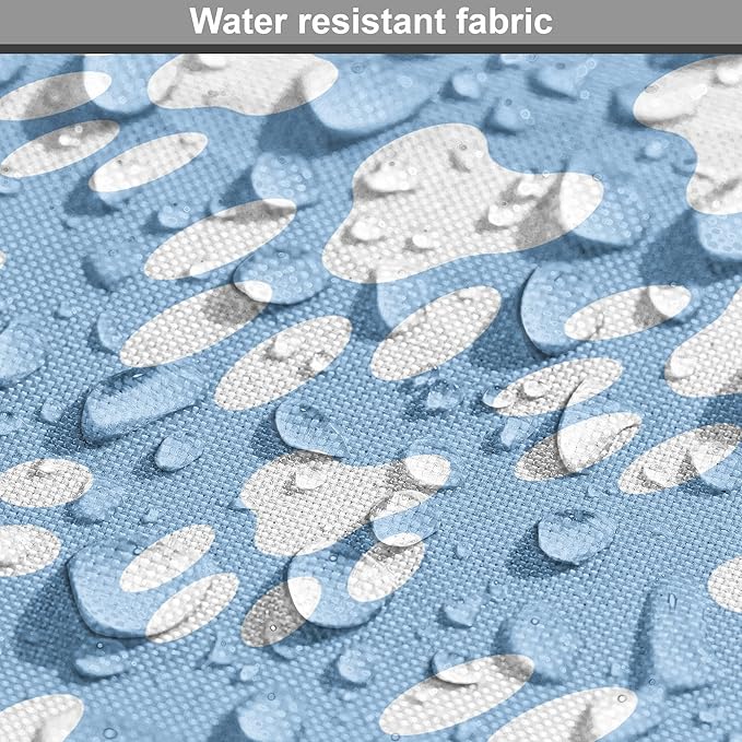 Ambesonne Paw Print Dog Crate Cover, Animal Themed Pattern with Pet Foot Marks on Blue Toned Background Print, Easy to Use Pet Kennel Cover for Cats & Medium Dogs, 30 Inch, Sky Blue