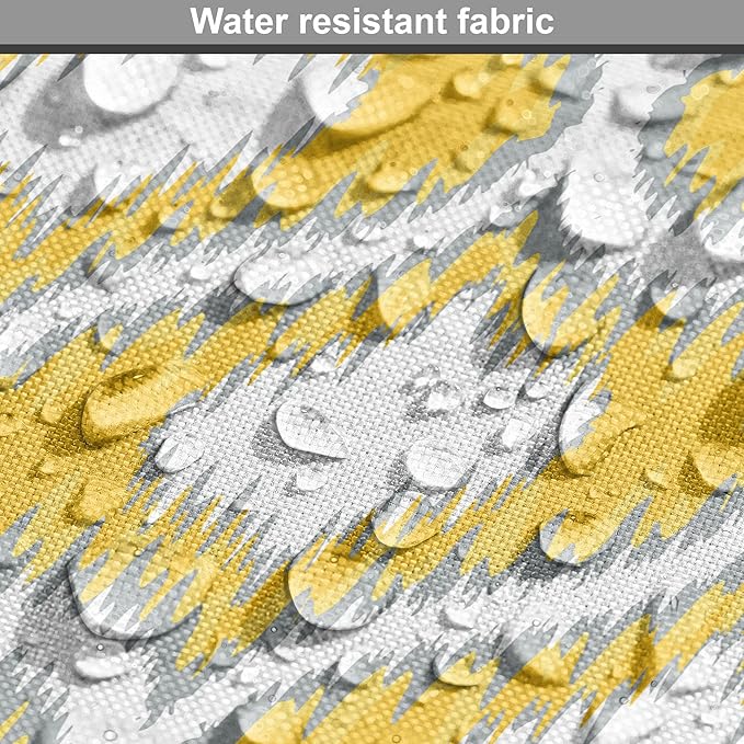 Lunarable Mustard Dog Crate Cover, Eastern Ikat Style Pattern with Modern Blurry Color Distortion Effects, Easy to Use Pet Kennel Cover for Small Dogs Puppies Kittens, 18 Inch, Grey Yellow