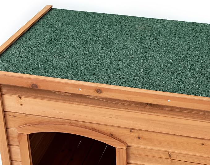 TAKUKA Outdoor Wooden Dog House for Small Medium Large Sized Dogs,Extra Waterproof Durable Dog Kennel with Wooden Floor for Garden Backyard Farm (34" W x 25" D x 23" H)