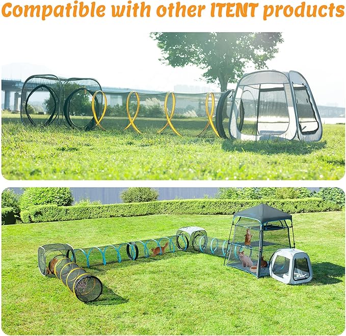 Portable Cat Playpen, Trapezoidal Design for Better Standing, Foldable Pet Tent for Indoor and Outdoor Use,Dog Playpen, Outdoor Cat Tent, Cat Houses & Condos for Kitten,Cat,Puppy and Small Animals.