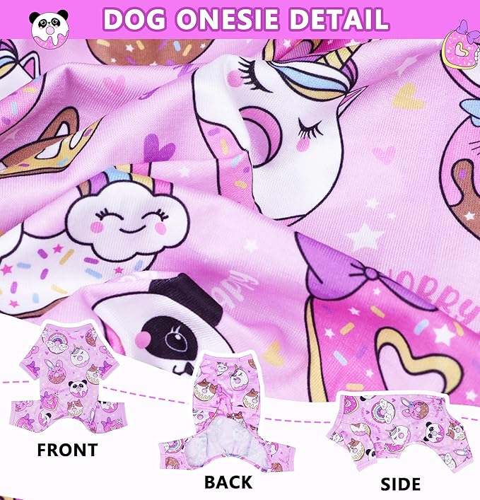 Dog Onesie XS~XXL Dog Pajamas Small Dog Clothes Girl Boy Cute Chihuahua Clothes Summer Puppy Pajamas Breathable Cat Onesie Pet Jumpsuit Doggie Outfit (Purple, X-Small)