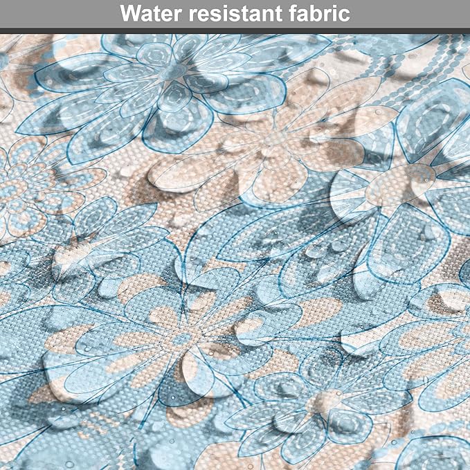 Lunarable Yellow and Blue Dog Crate Cover, Gentle Spring Inspired Flourish Motifs Feminine Bouquet, Easy to Use Pet Kennel Cover for Cats & Medium Dogs, 30 Inch, Blue Grey