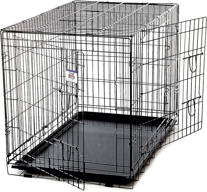 Pet Lodge® Wire Dog Crate | Small Pet Carrier | Easy to Clean | Multi-Functional Pet Crate | Double Door Crate | Great for Pets Up to 100lbs | X-Large