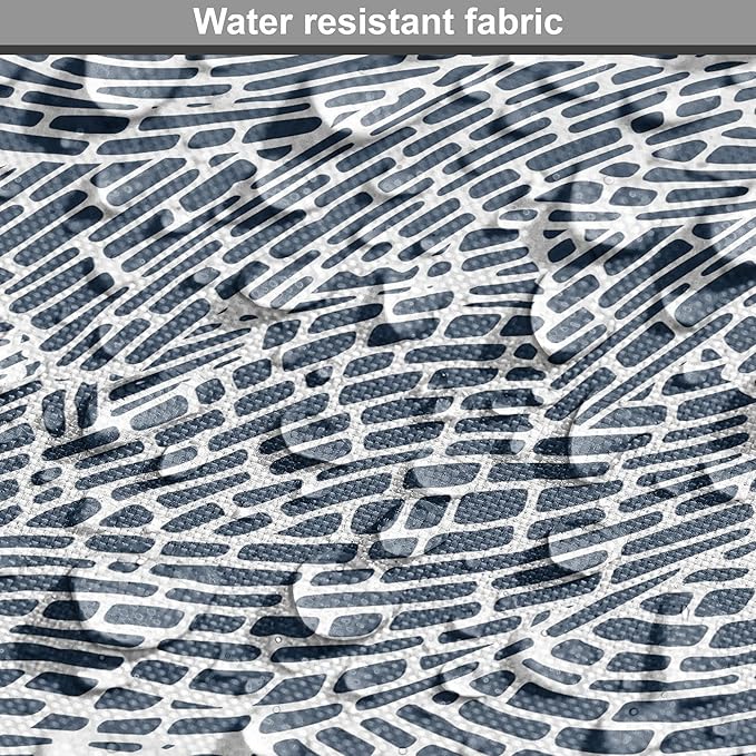 Ambesonne Abstract Dog Crate Cover, Monochromatic Design Mosaic Look Artistica Ocean Waves Repetition, Easy to Use Pet Kennel Cover for Cats & Medium Dogs, 24 Inch, Dark Slate Blue White