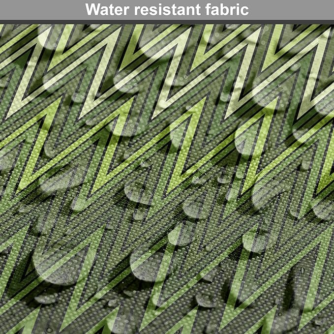 Lunarable Green Dog Crate Cover, Wavy Patterns with Triangular Shapes Abstract Zig Zag Motifs, Easy to Use Pet Kennel Cover for Cats & Medium Dogs, 30 Inch, Evergreen Olive Green