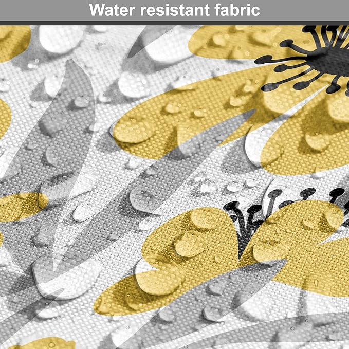 Ambesonne Floral Dog Crate Cover, Minimalistic Graphic Drawing of Yellow Flowers Pattern, Easy to Use Pet Kennel Cover for Small Dogs Puppies Kittens, 22 Inch, Pale Taupe Charcoal Grey