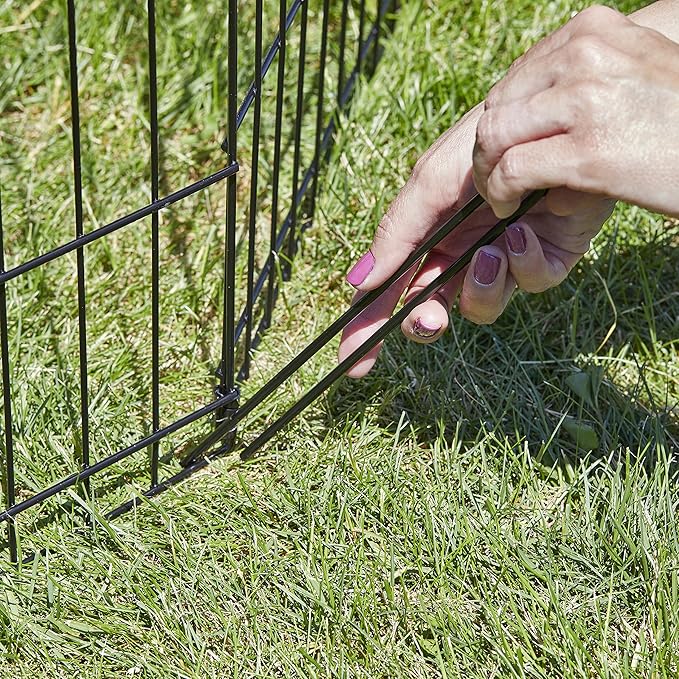 MidWest Homes for Pets Dog Exercise Pen & Playpen, 24" w X 18" H, No Door, Black