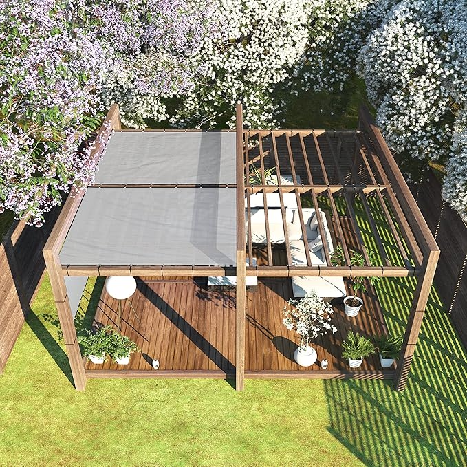 ColourTree 2' x 7' Grey Custom Size Shade Cloth with Grommets - 90% Sunblock, Durable Mesh Fabric Tarp for Dog Kennel Cover, Fence Privacy Screen, Greenhouse, Chicken Coop & Pet Playpen