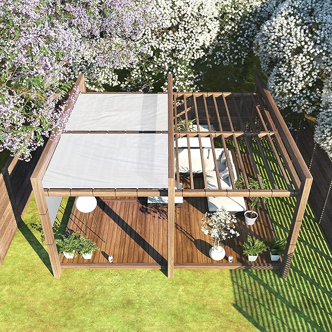 ColourTree 7' x 24' White Custom Size Shade Cloth with Grommets - 90% Sunblock, Durable Mesh Fabric Tarp for Dog Kennel Cover, Fence Privacy Screen, Greenhouse, Chicken Coop & Pet Playpen