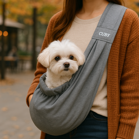 🐾 A Cozy Morning Walk with My Pup in the CUBY Sling Carrier 🐶💼