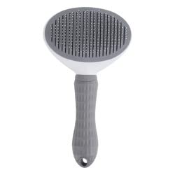 Cat Brush Remove Hair Pet Hair Removal Comb for Cats Non-slip Grooming Brush Stainless Steel Dog Combs Brushes Cat Accessories (Gray)
