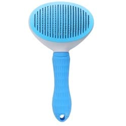 Cat Brush Remove Hair Pet Hair Removal Comb for Cats Non-slip Grooming Brush Stainless Steel Dog Combs Brushes Cat Accessories (Blue)