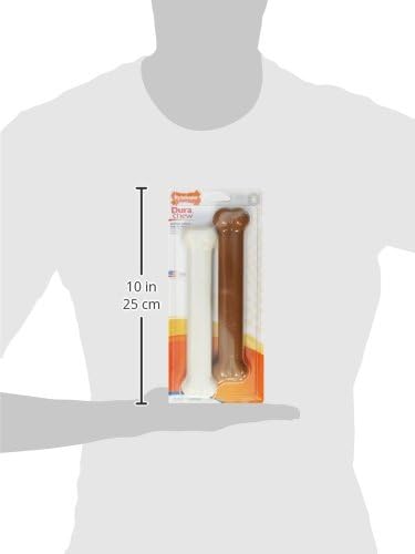 Nylabone Power Chew Classic Bone Chew Toy for Dogs, Durable Dog Toys for Aggressive Chewers, Chicken Flavor, Large/Giant - Up to 50 lbs. (2 Count)