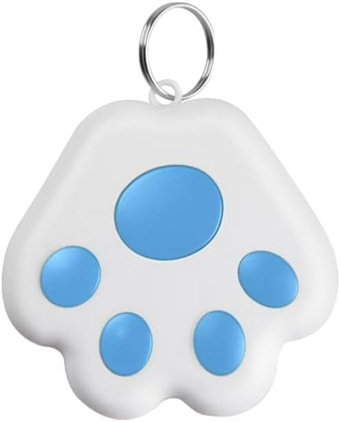 Dog Collar GPS Tracker, Paw Print Design, Multi-Color (Light Blue)
