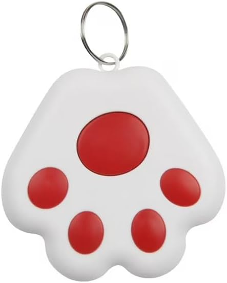 Dog Collar GPS Tracker, Paw Print Design, Multi-Color (red)