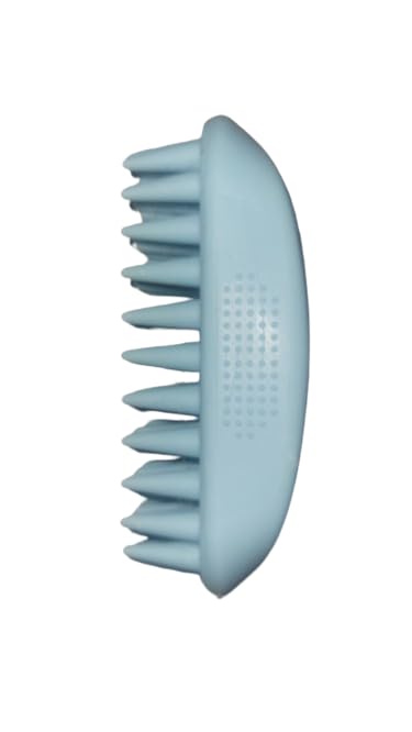 Baxter & Bella Rubber pet massage brush and undercoat remover. (Coarse), blue