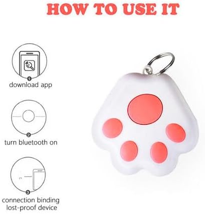 Dog Collar GPS Tracker, Paw Print Design, Multi-Color (Light Blue)