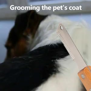Cat Stripping Comb, Pet Stripping Pet Stripping Comb Dog Grooming Tools Multifunction Remove Floating Hair Dog Stripping Knife with Wood Handle for Cats Dogs
