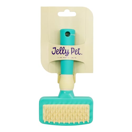 Jelly Pet Deshedding Dog Bath Brush, Curry Brush for Short-Hair Dogs, Shampoo, Massage and Deshed, Use Wet or Dry, Professional Grooming Quality