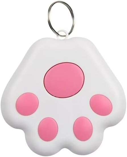 Dog Collar GPS Tracker, Paw Print Design, Multi-Color (Pink)