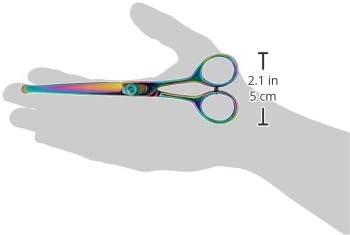 Genuine Japanese Stainless Steel Scissor 6-Inch Curved Blade Probe Tip Plasma Coated Semi-Convex Edge Japanese Stainless Steel Plasma Rainbow Finish Safety Tip Blade Curved Blade