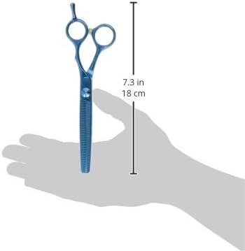 Master Grooming Tools 5200 Blue Titanium Shears — High-Performance Shears for Grooming Dogs - 42-Tooth Thinning Shears, 6½"