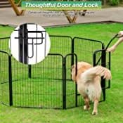 BestPet 32"x32" Heavy Duty 8 Panel Folding Metal Pet Playpen Dog Exercise Fence with Door