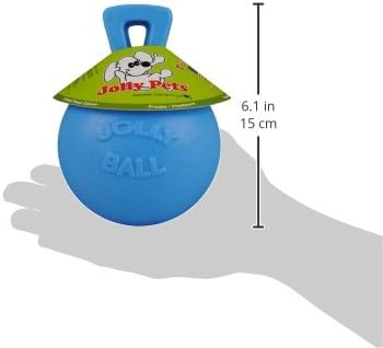 Jolly Pets Tug-n-Toss Heavy Duty Dog Toy Ball with Handle, 4.5 Inches/Small, Blueberry, JP445BLUEBERRY