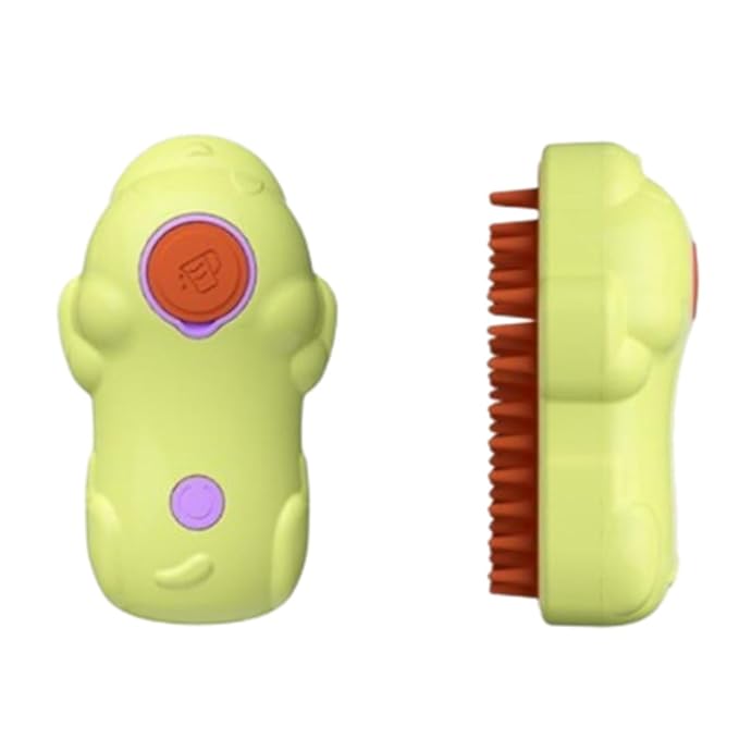 Cat Steam Brush, 3 in 1 Multifunction Steamy Spray Cleaning Shedding Comb, Dog Removal Grooming Brush (1PC Green)