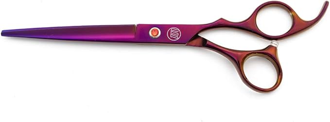 Moontay Professional 7.0" Dog Grooming Scissors Set, 4-pieces Straight, Upward Curved, Downward Curved, Thinning/Blending Shears for Dog, Cat and Pets, JP Stainless Steel, Purple