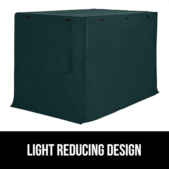 GORILLA GRIP Dog Crate Covers Compatible with Amazon Basics Dog Crates, All Sides Open, Privacy Cover Fits 42" Wire Kennel, Breathable Mesh Windows, Light Reducing Training Cage Topper, Hunter Green