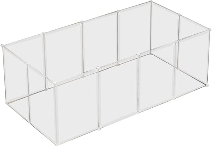 Pet Transparent Playpen Clear Pet Fence Indoor Outdoor Portable Plastic Yard Fence Tent for Small Animals Rabbits Puppy Kennel Cage (12 Panels)