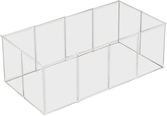 Pet Transparent Playpen Clear Pet Fence Indoor Outdoor Portable Plastic Yard Fence Tent for Small Animals Rabbits Puppy Kennel Cage (12 Panels)