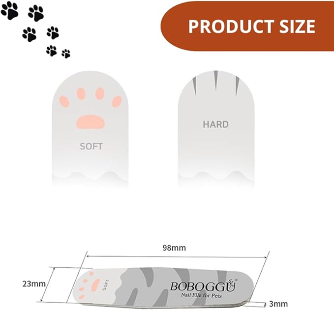 Generic Pet Nail Files Grinder Trim Doublesided Hard and Soft Nail File for Pets Dog Cat Parrot (A 5 Pieces), Cream