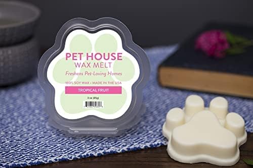 One Fur All Pet House Spring and Summer Wax Melts for Pet Odor, Natural, Plant Based Soy Wax Melts, Long Lasting Fragrance for Fresh Smelling Homes, Tropical Fruit