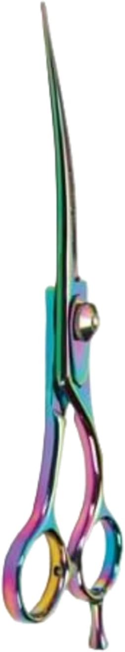 Master Grooming Tools Stainless Steel 5200 Rainbow Series Curved Pet Shears, 6-1/2-Inch