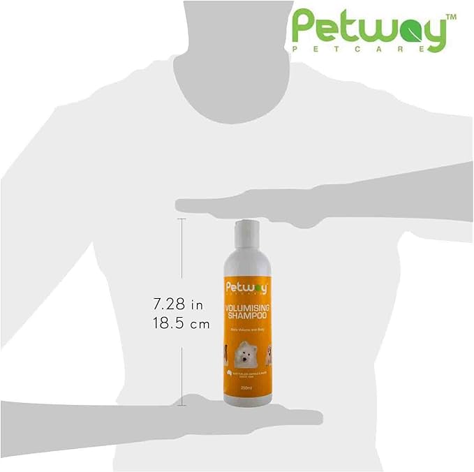 Petcare Volumizing Shampoo For Dogs, Adds Volume and Body to the Hair Shafts, Moisturizes and Hydrates Skin For a Perfect Shine And Luster, Kiwi Fruit Fragrance, Free of Soap, Phosphates, 250ml