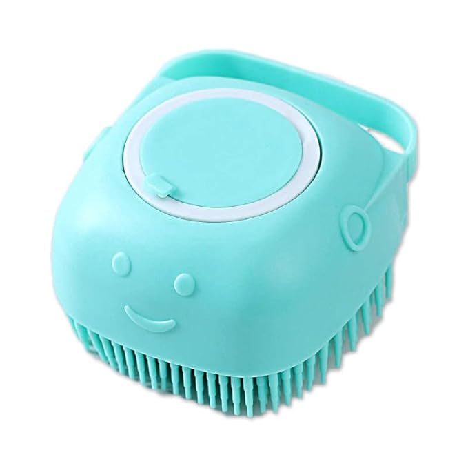 Awesome Pet Brushes Bath Massage Brush Shampoo Dispenser Dog Grooming Silicone Shower Brush for Cat Pets Bathing Product (Wonderfull Pink)