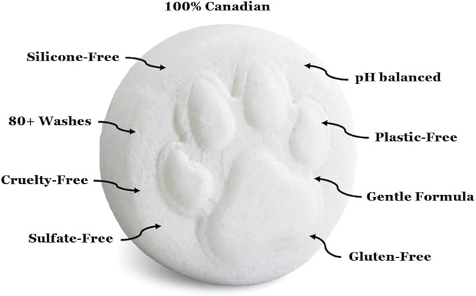 Organic Dog Shampoo Bar Soap with Added Conditioners for Skin, All Natural Puppy Bath Soap, pH Balanced, Vegan, 80+ Washes, Lavender, 80 oz