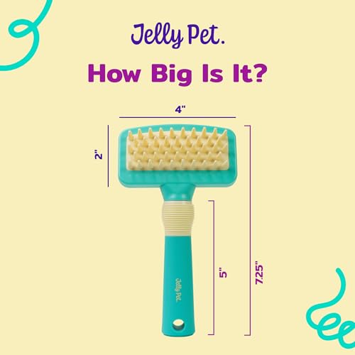 Jelly Pet Deshedding Dog Bath Brush, Curry Brush for Short-Hair Dogs, Shampoo, Massage and Deshed, Use Wet or Dry, Professional Grooming Quality