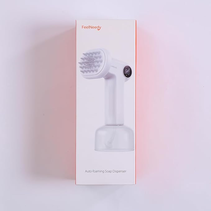 Automatic Foaming Soap Dog Bath Brush, Foaming Dispenser with Soft Silicone Massage Dog Shampoo Brush, One-Click Deep Cleaning Dog Washing Brush for Short and Long Haired Pet, White