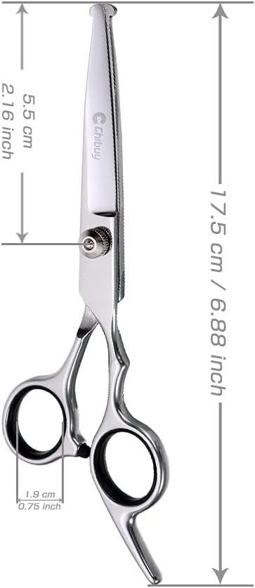 Chibuy Dog Grooming Scissors with Safety Round Tips, 4CR Stainless Steel Heavy-duty titanium coated Professional Pet Grooming Scissors for Dogs, Cats and furry Animals