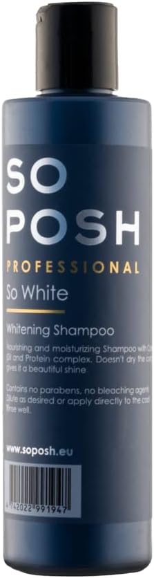 So White Dog Shampoo - with Coconut Oil, Brightens White Coats, Moisturizing & Nourishing, Sulfate, Ammonia & Paraben Free. 8.4 Oz