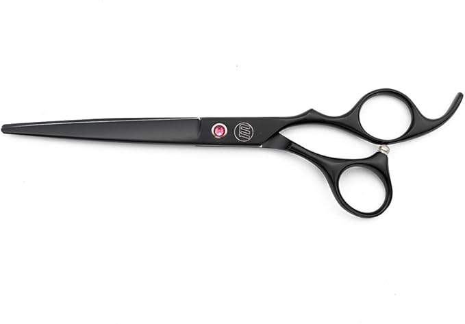 Moontay Professional 7.0" Dog Grooming Scissors Set, 4-pieces Straight, Upward Curved, Downward Curved, Thinning/Blending Shears for Dog, Cat and Pets, JP Stainless Steel, Black