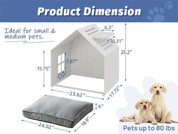 Modern Metal Dog House with Plush Cushion – Open Design Dog Bed, Cozy Pet Cave for Dogs & Cats, Stylish Indoor Pet Furniture